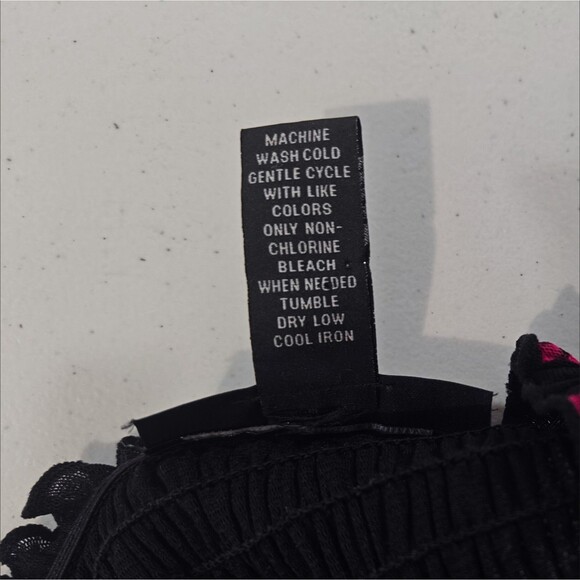 Vtg Y2K Babydoll Mesh Top Shirt XL Floral Smocked Whimsigoth Fairy Boho INC Long - Picture 8 of 8